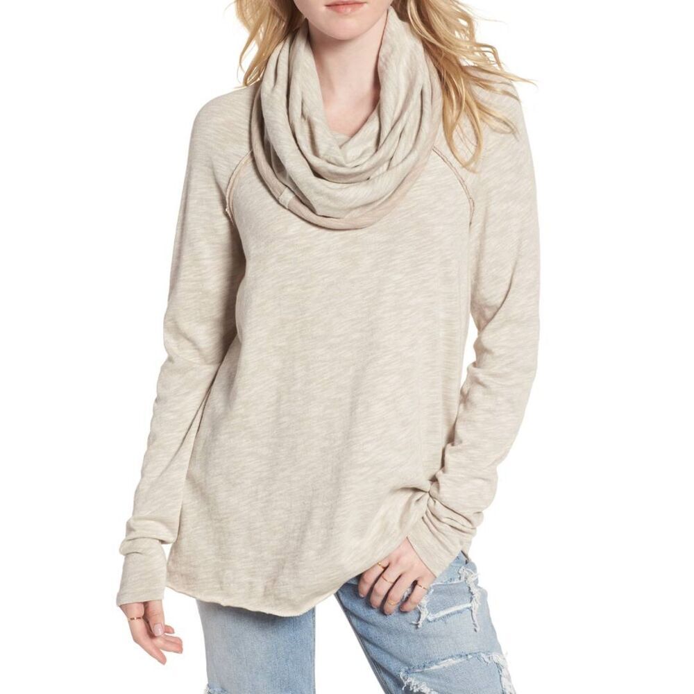 FREE PEOPLE *Flawed Beach Cocoon Cowl Neck Oversize Long Sleeve Sweater One Size